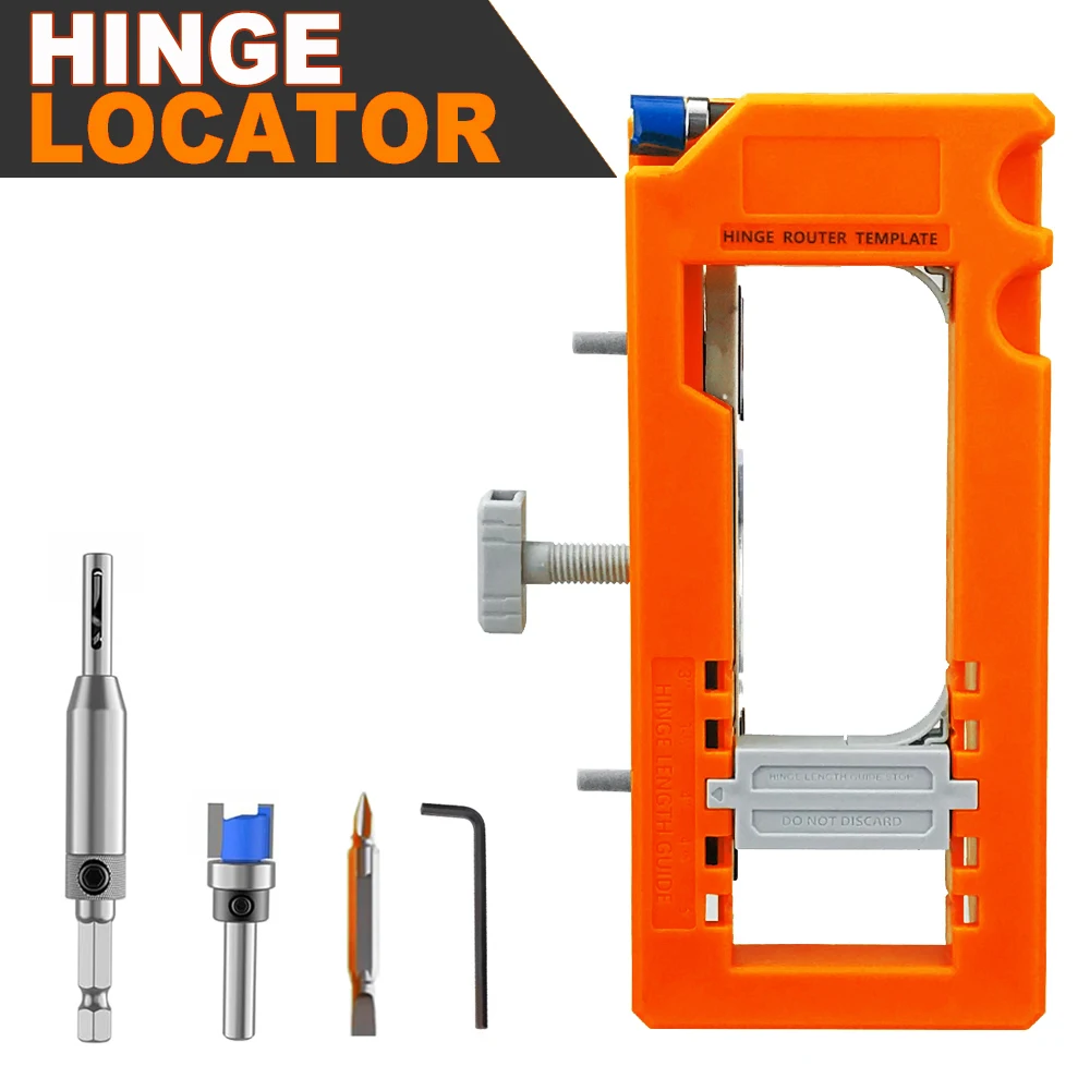 Door Hinge Mortise Jig Kit - Easy Router Template For 3-5 Inch Cabinet Hinges