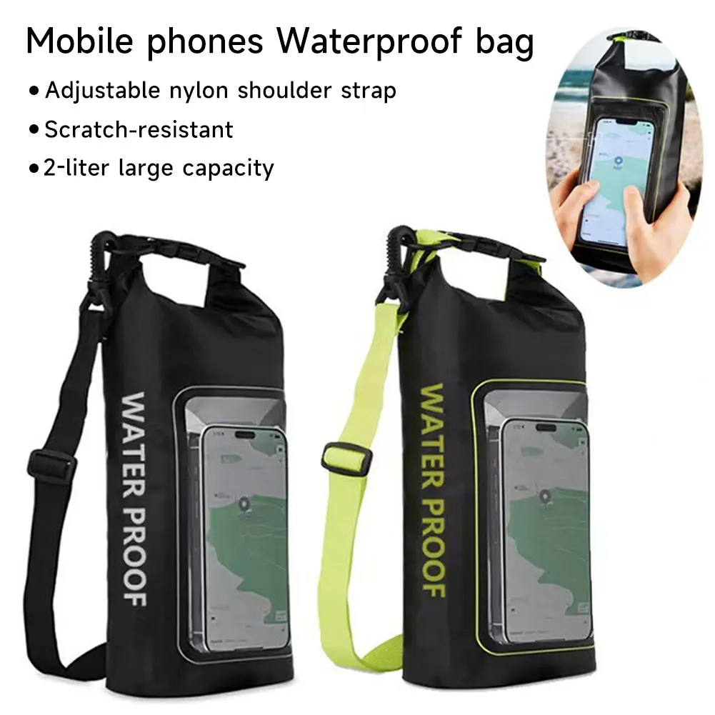 1Pc 2L Waterproof Phone Bag Swimming Dry Bags Pocket Backpack Kayaking Trekking Drifting Surfing Backpack Outdoor Sports Bag