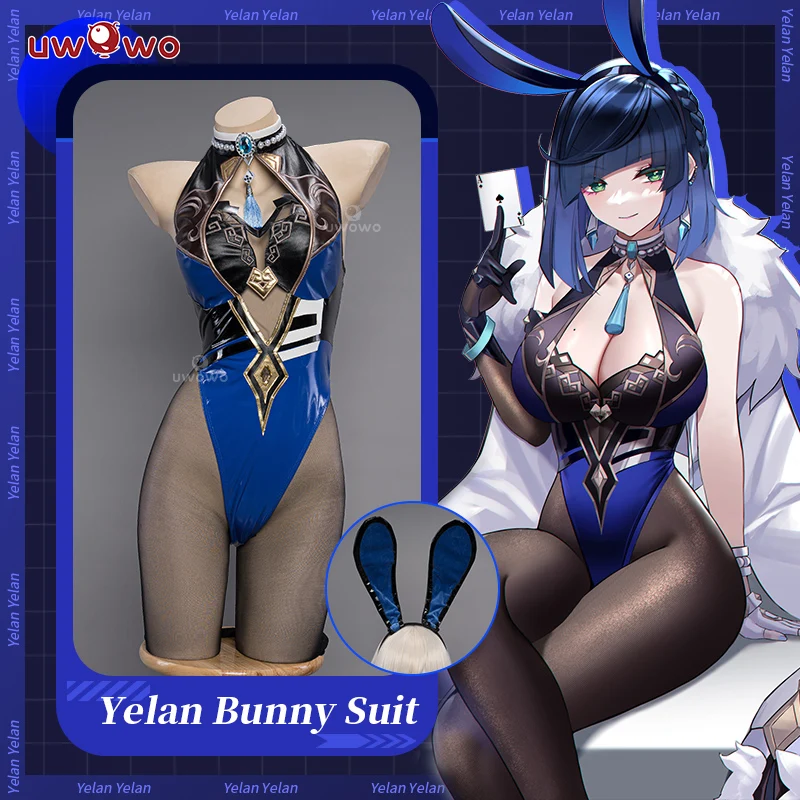 

In Stock UWOWO Yelan Bunny Suit Cosplay Halloween Costumes With Ears Genshin Impact Fanart Cosplay Sexy Cosplay Outfit Costume