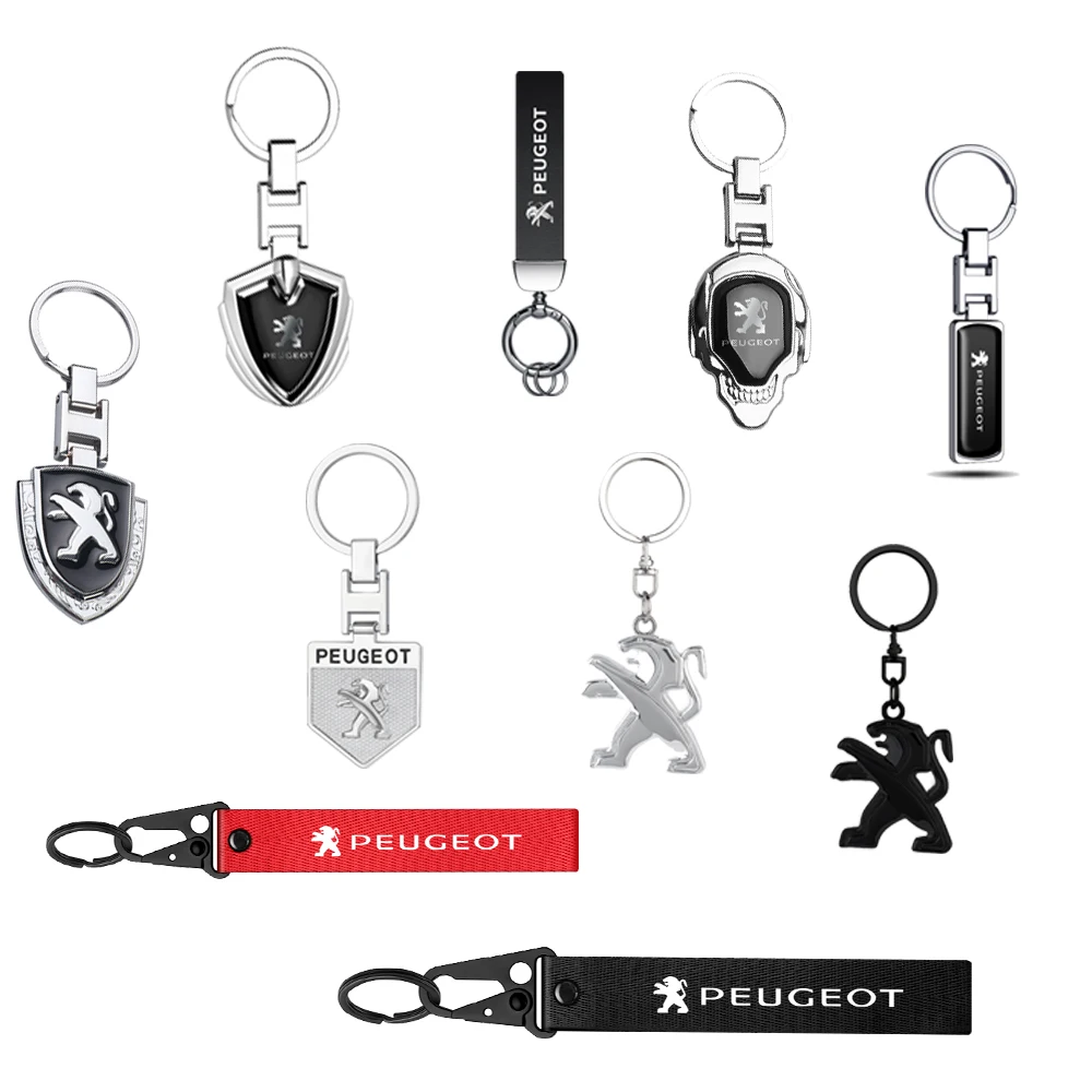 1 шт. металлическая/кожаная Автомобильная эмблема брелок аксессуары для Peugeot 206 207 208 306 307 308 406 407 106 107 108 5008 RCZ