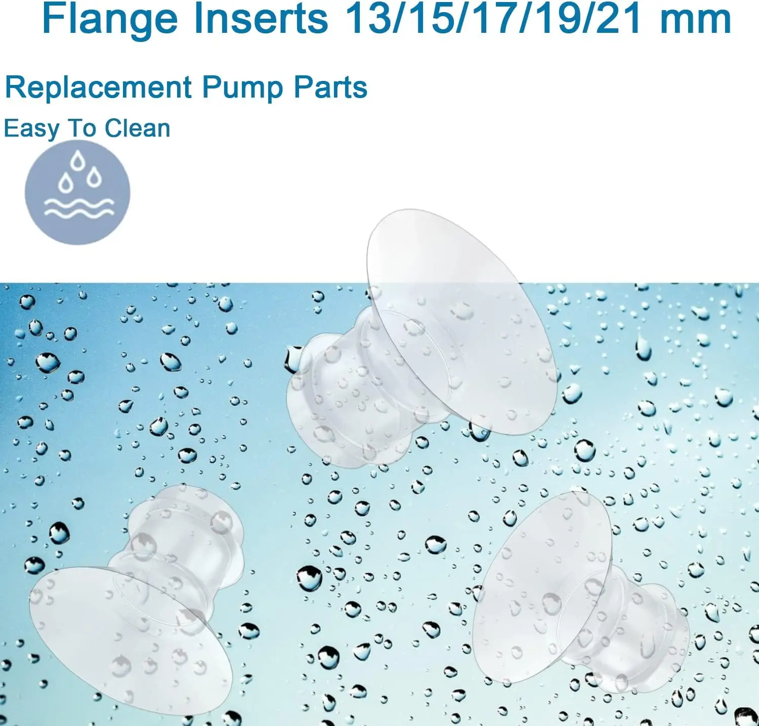 Breast Milk Pump Flange Inserts Breast Shield Converter Pump Replacement 4PCS 13mm 15mm 17mm 19mm 21mm breast pump accessories