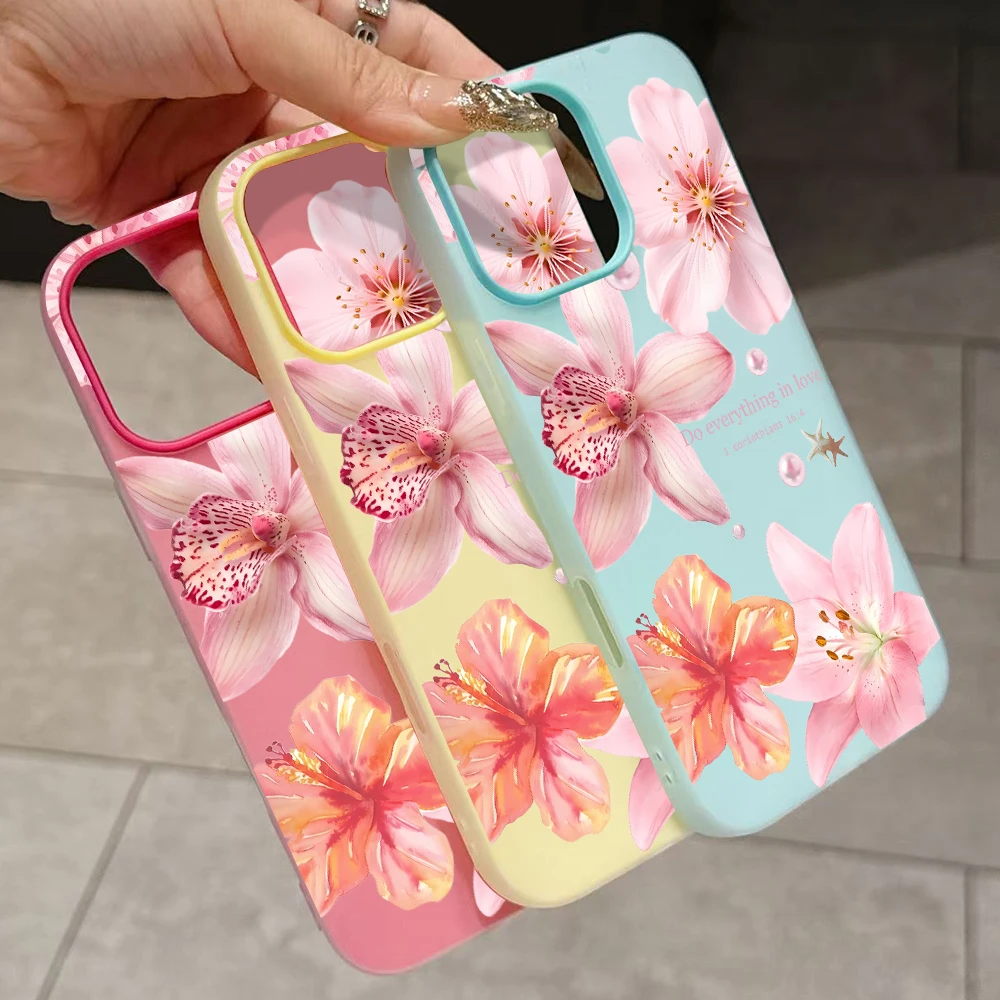 Pink Lily Flower Shockproof Phone Case - Elegant and Durable Cover