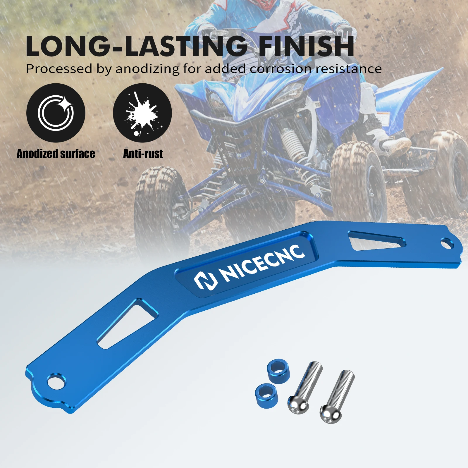 NICECNC Für Yamaha YFZ 450RATV Batteriehalter Halterung Für Yamaha YFZ450R 2009-2024 Billet Aluminium CNC Gefräste Schutzpolster – Detail 10