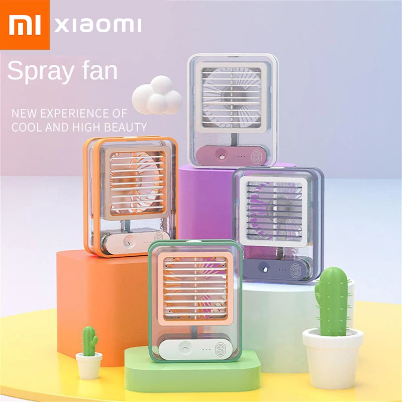 

Xiaomi Air Humidifier Cooler Fan Usb Charge 3 Gears Adjustable Portable Electric Spray Desktop Fans Colorful Outdoor Night Light