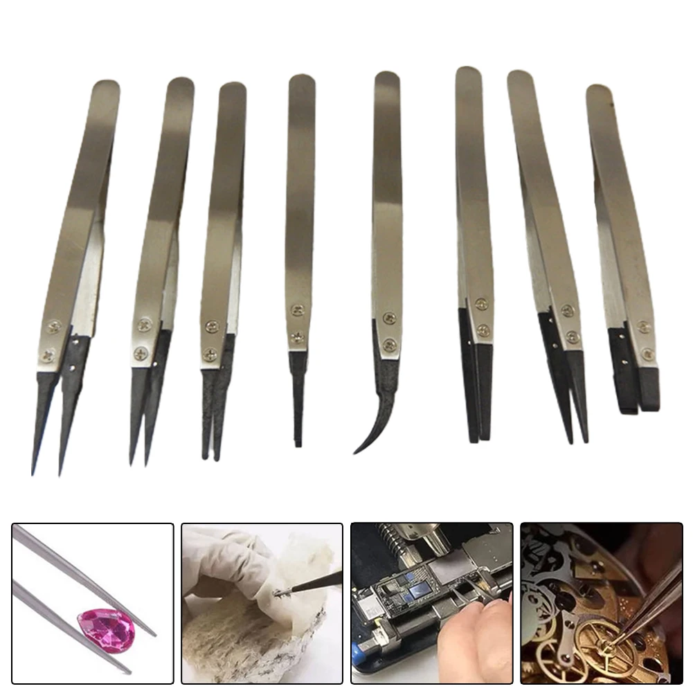 ESD Anti-Static Tweezers Industrial Tweezers With Replaceable Carbon Fiber Tips 1pc ESD-00 ESD-2A ESD-7A ESD-242 ESD-249 ESD-250