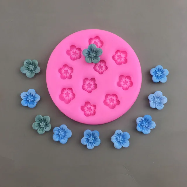 Új Mini Cseresznyevirág Őszibarack Virág Szilikon Penész Habmisse Torta Fondant Sütőszerszám Gipsz Ragasztó Gyanta Agyagdekoráció - Image 5
