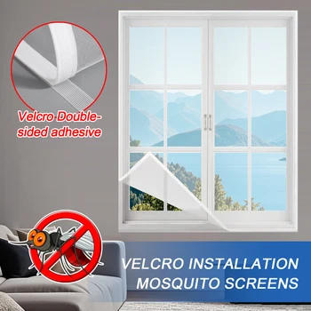 Window mosquito net, summer mosquito prevention, window screen, self-adhesive mosquito net, durable 1