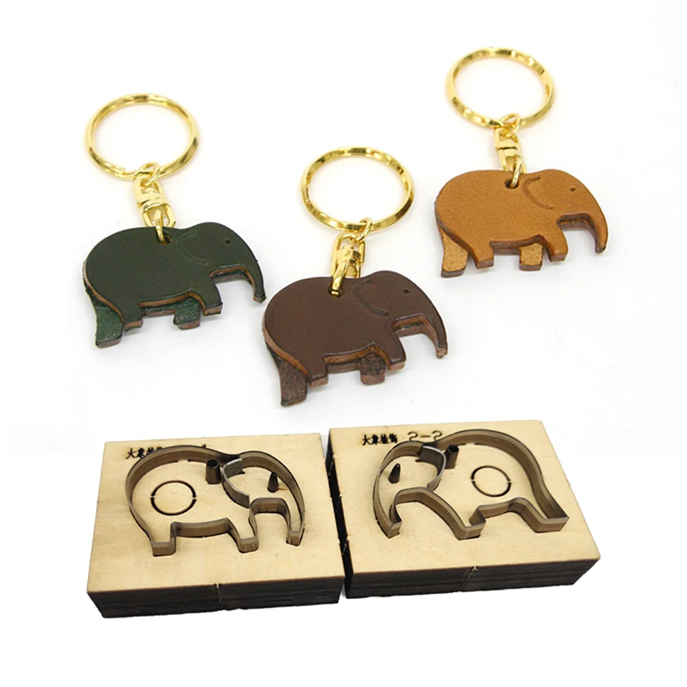 

Leather Die Cutter Elephant Key Pendant Diy Craft Wooden Cutting Dies Making Decor Supplies Template Punch Tool