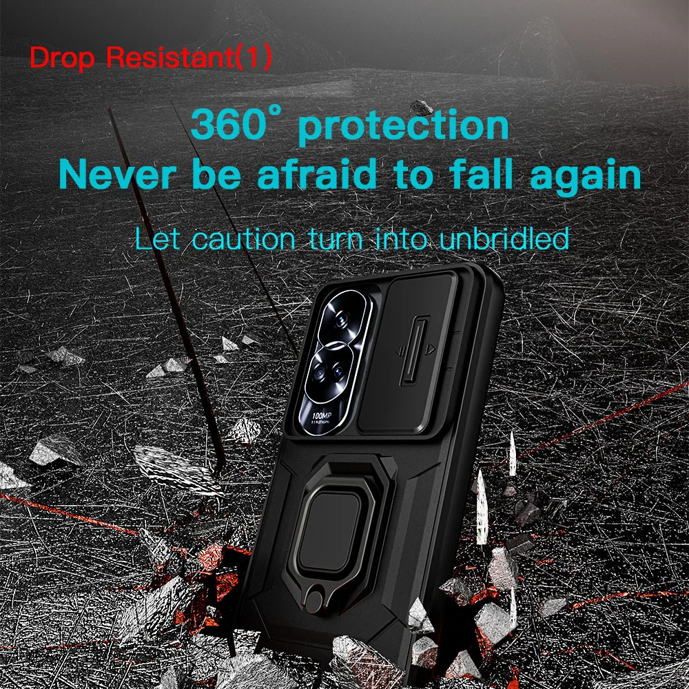KEYSION Shockproof Phone Case with Slide Camera Lens Protection