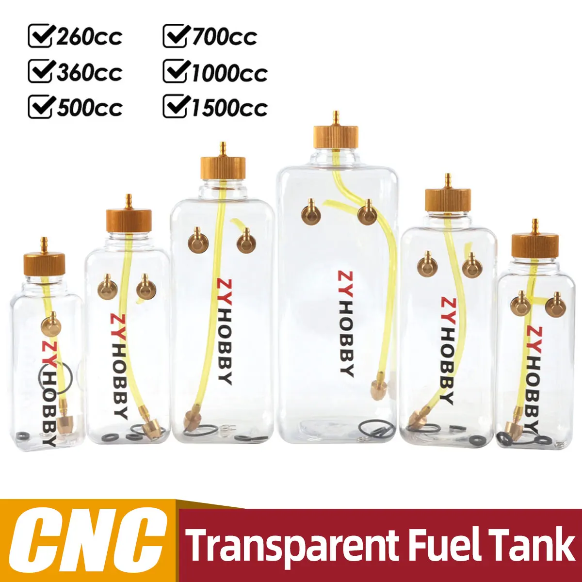 RCFuelTankTransparentPlasticSquareBottle2603605007001000