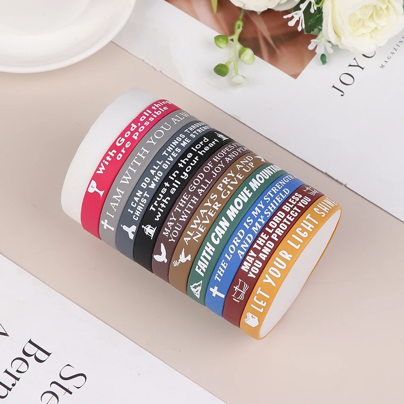 Gracememory Bible Verses Bracelets Scripture Silicone Wristbands Inspirational Christian Rubber Bracelets For For Men Women Teens