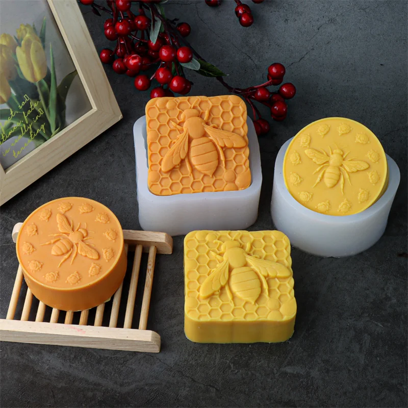 3D Bee Honeycomb Silicone Soap Mold for Candle Making silicone mold soap molds