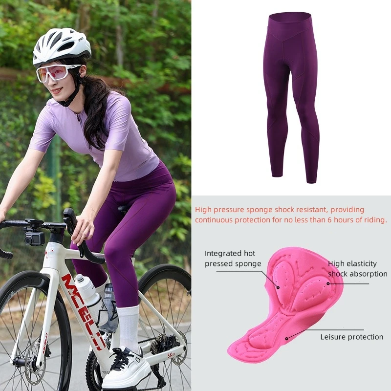 Women Cycling Tights Long Pants Summer Mountain Bike Trousers Anti-sweat Anti Slip Padded Gel Racing Bicycle Sportswear