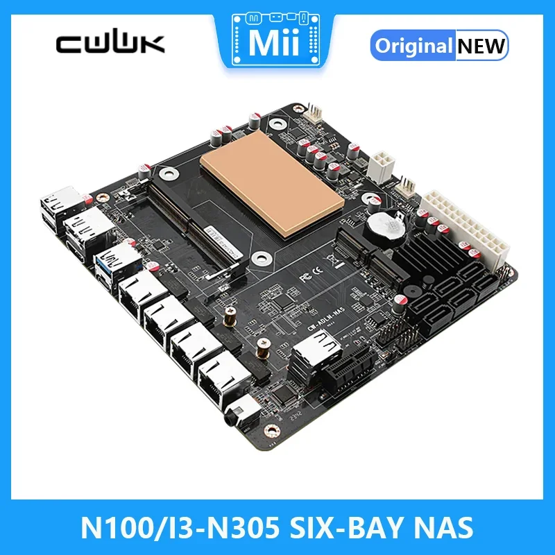 

NAS MONSTER BOARD N100/I3-N305 6-BAY 4X 2.5G/6X SATA3.0/2X M.2 NVME/115X RADIATOR ITX BOARD TYPE MOTHERBOARD