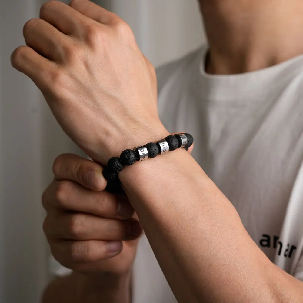 Personalized Mens Bracelets Buy Personalized Gift For Dad, Beaded