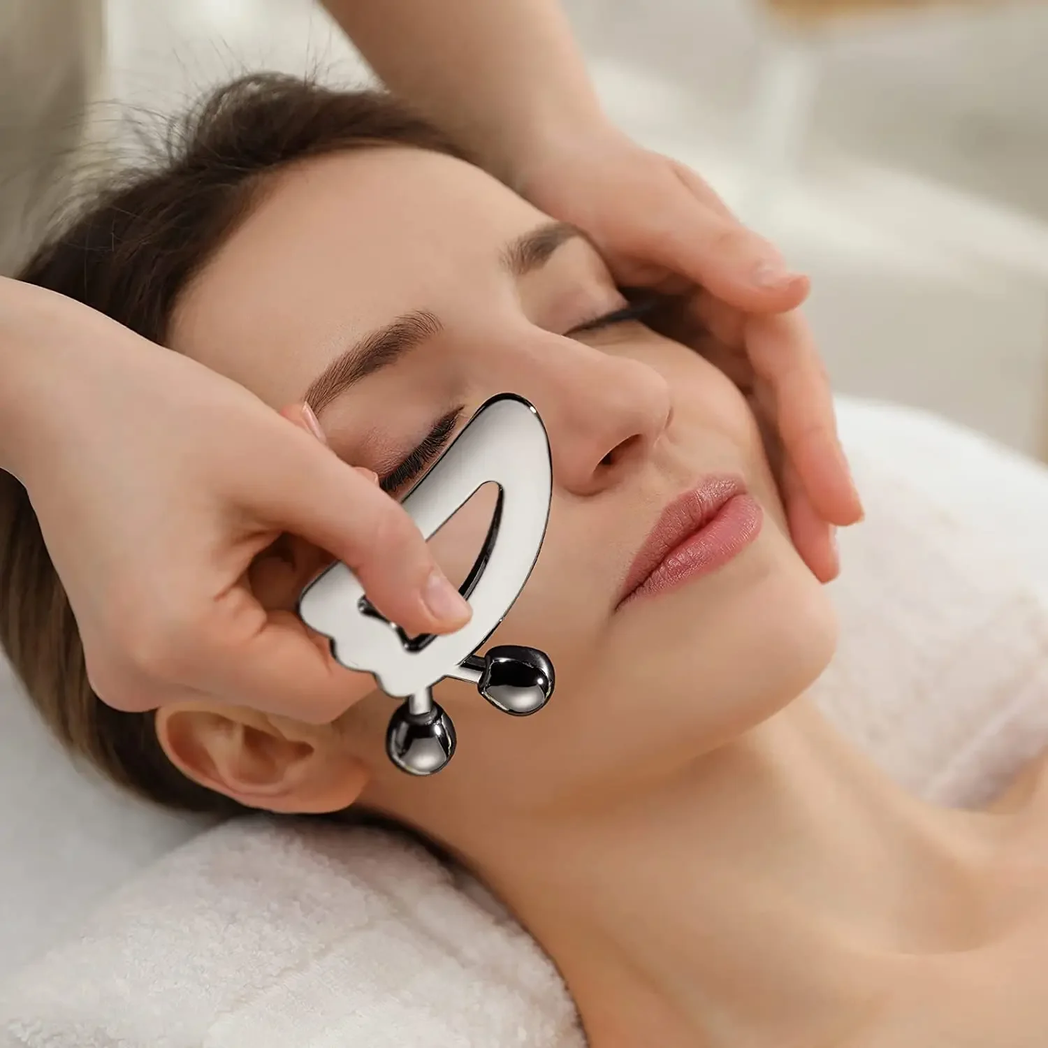 Gua Sha Massage Tool with Roller Ball Scraper Facial Massage Gua Sha Tool Body Massage Roller Face Lift Skin Tightening Tools