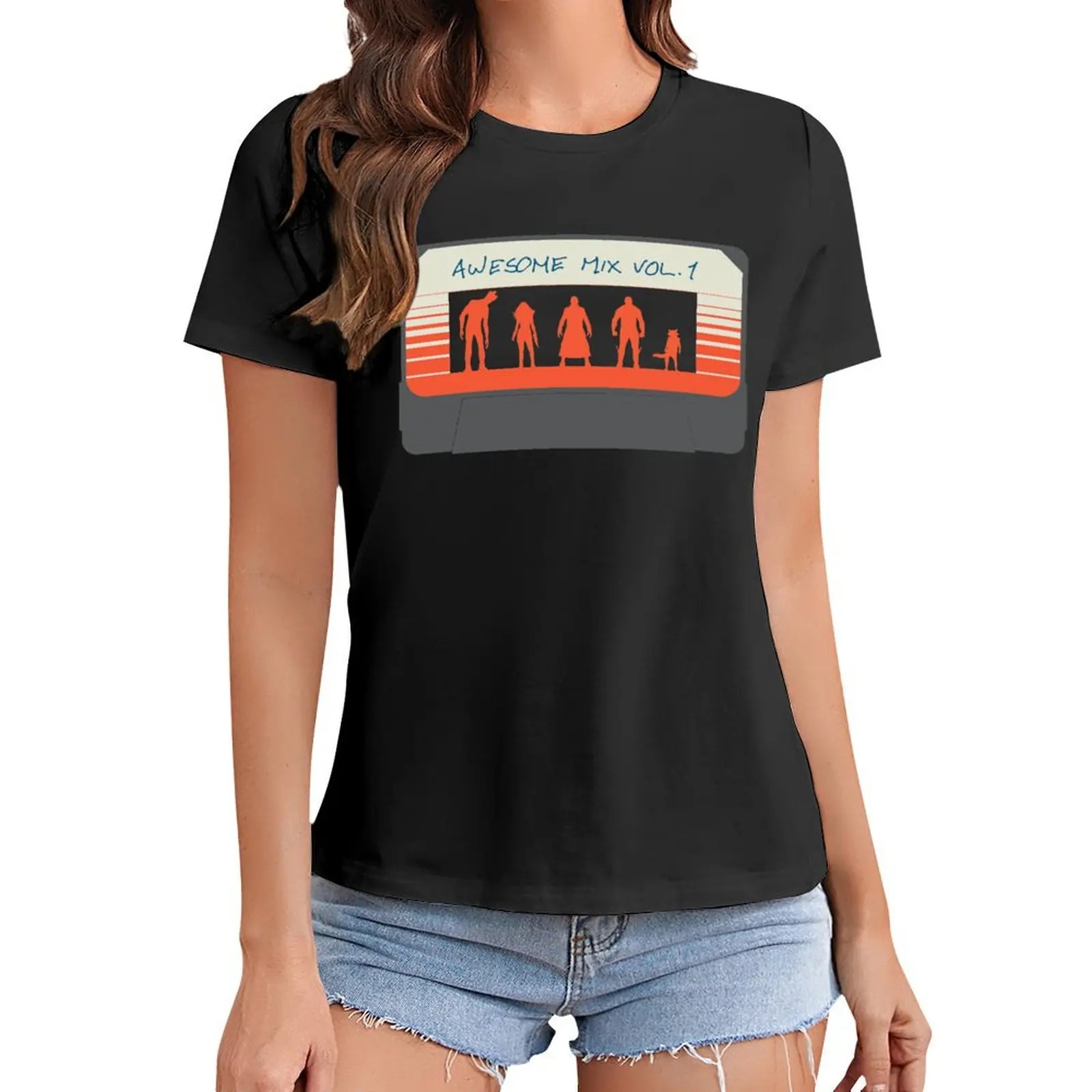 

Awesome Mix T-Shirt anime clothes vintage Woman clothes