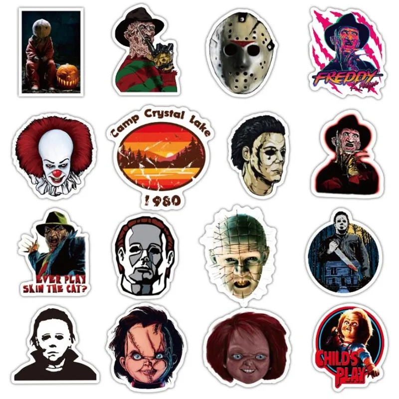50PCS Black Friday Thriller Horror Character Graffiti Laptop Luggage Skateboard Guitar Waterproof Sticker 5