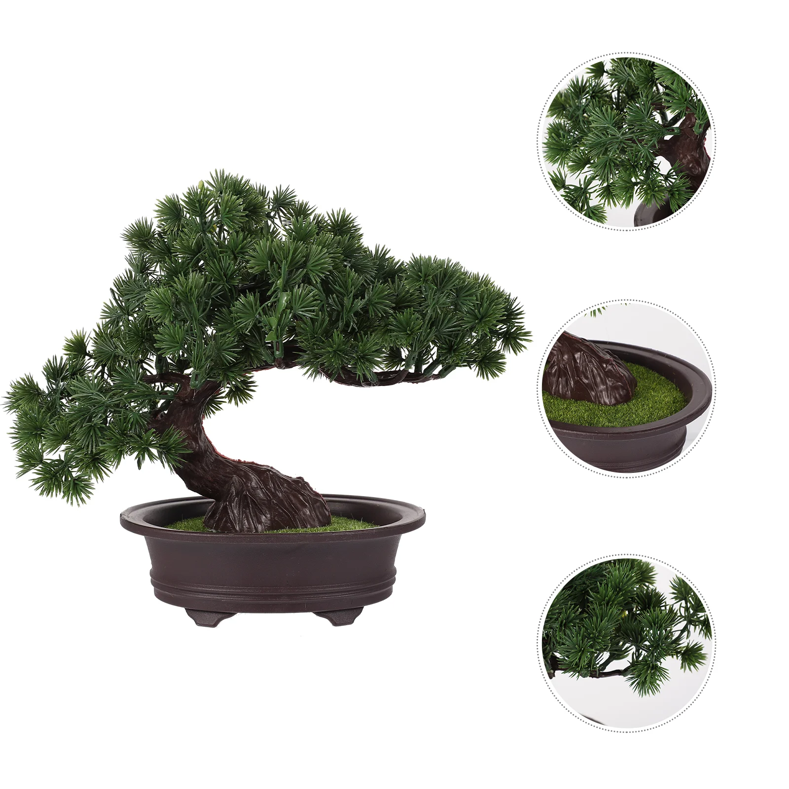 

Artificial Pine Tree Potted Decoration Office Indoor Plant Plastic Realistic Bonsai with