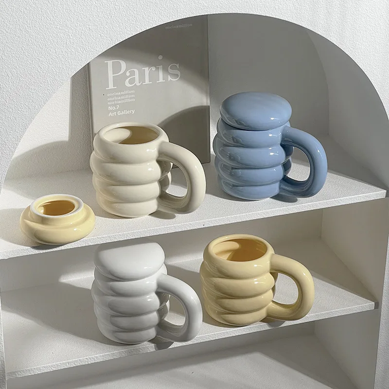

2024 New Mug INS Mug Ceramic Cup with Lid Coke Cup Coffee Mug Tea Cup Milk Mug Couples Cup Water Cup Coffee Cups Wholesale