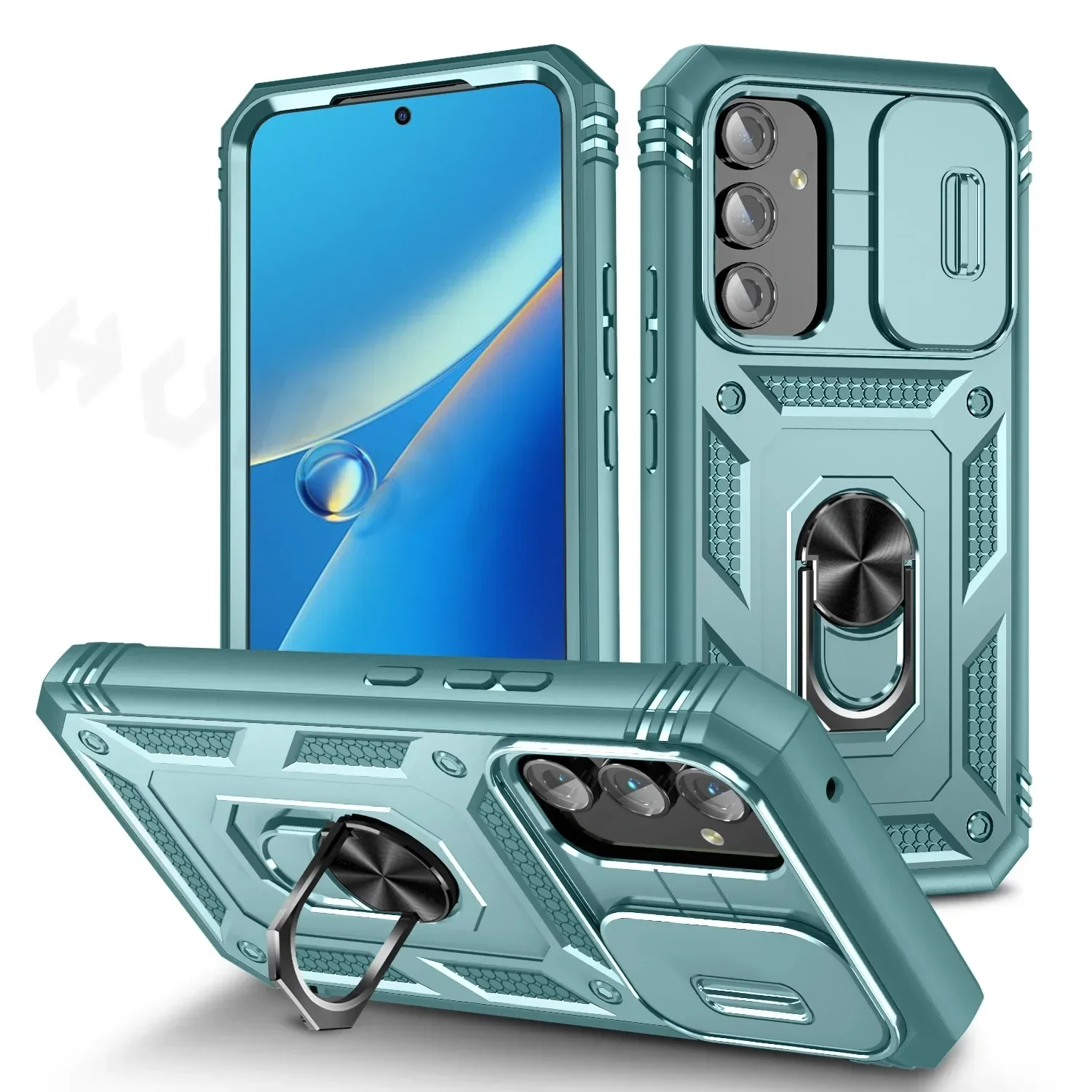 Advanced Rugged Kickstand Phone Case with Camera Slide Lens Protection