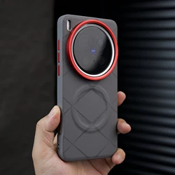 Luxury PU Leather Magnetic Hard Cover Case with MagSafe Wireless Charging Compatibility for Vivo X200 Pro Mini (GRAY)