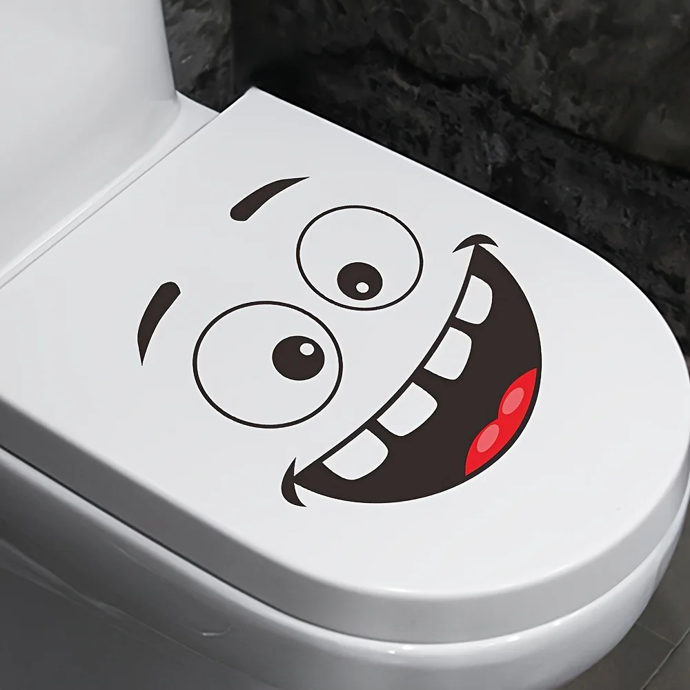 Trash Can Sticker 4PCS Cartoon Expression Waterproof Home Decoration