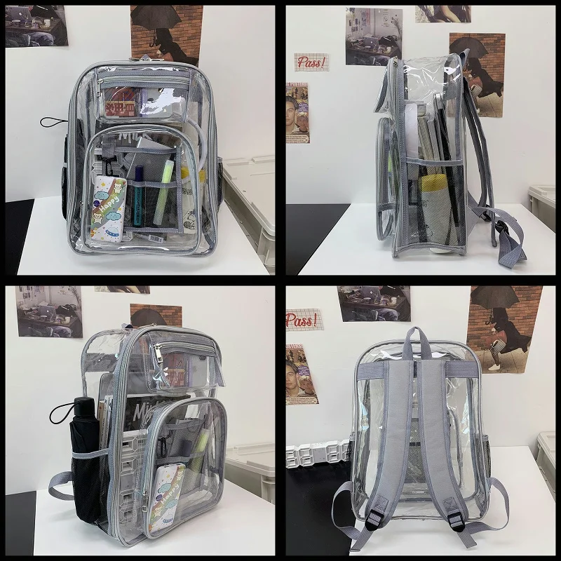 Transparent Shoulder Bag, Made of PVC Material, Fashionable and Trendy Youth Backpack, Large Capacity