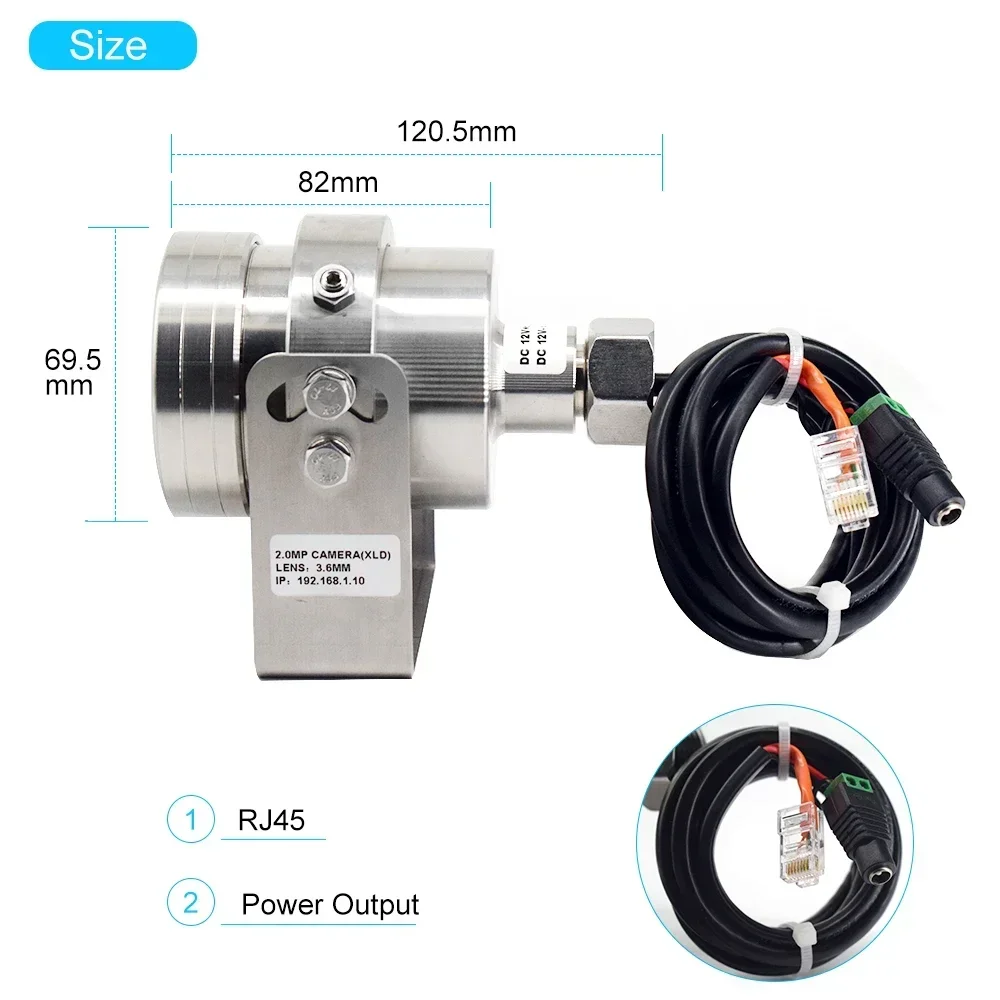 PEGATAH 1080P IP Camera Explosion-proof CCTV Camera IP68 Waterproof H264/H.265 Video Surveillance Security Cameras with POE