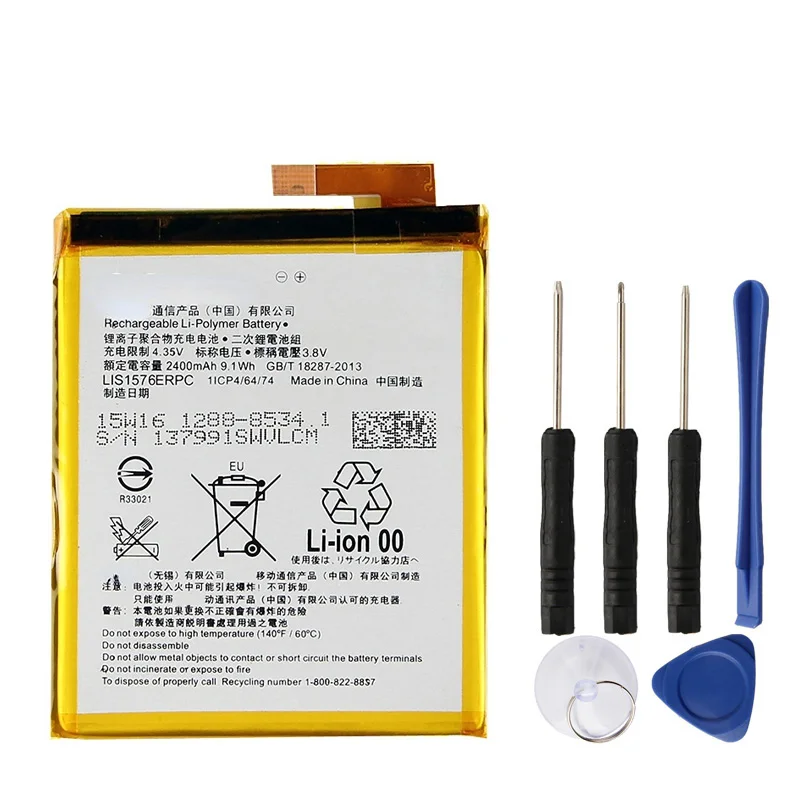 

Replacement Battery For SONY Xperia M4 Aqua E2303 E2333 E2353 LIS1576ERPC Rechargeable Phone Battery 2400mAh