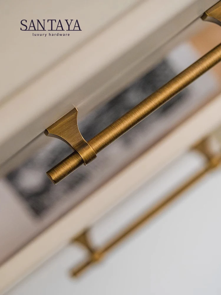 Santaya ทองเหลืองโบราณตู้KnobsประตูRetroลิ้นชักดึงเฟอร์นิเจอร์สําหรับห้องครัวHome Distressed Bronze 1