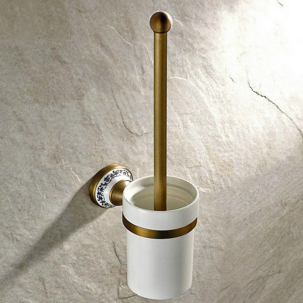 Antique Brass Ceramic Base Wall Mounted Bathroom Accessories Set Bath Hardware Towel Bar azh134