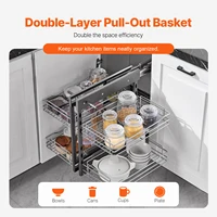 SucceBuy 2/3Tier Opening Blind Corner Pull Out Organizer 4 Shelf Kitchen Cabinet Organizer Slide Out Storage Organizer Basket 3