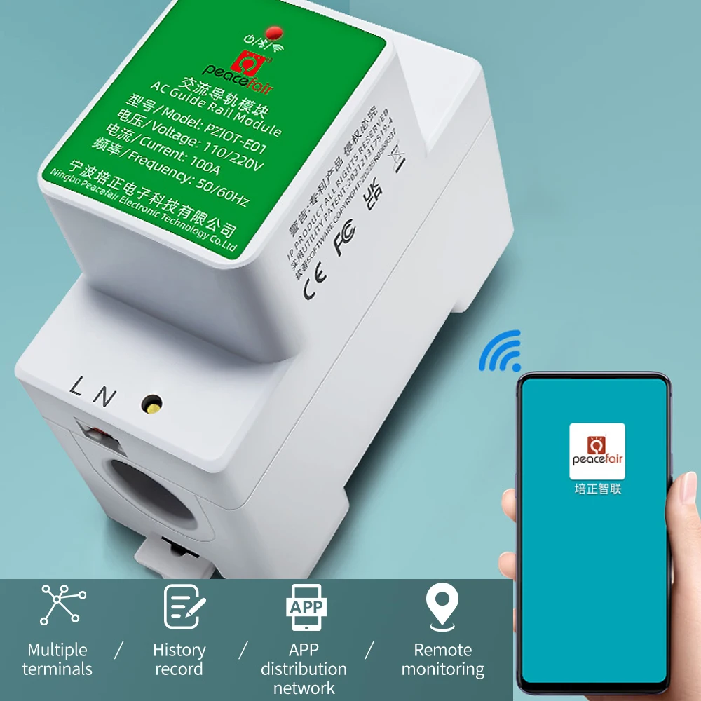Description Picture 6 of itemTuya WiFi Single Phase Energy Meter 6 In 1 AC Electric Din Rail Smart Kwh Power Consumption Meters Wattmeter Voltmeter Ammeter