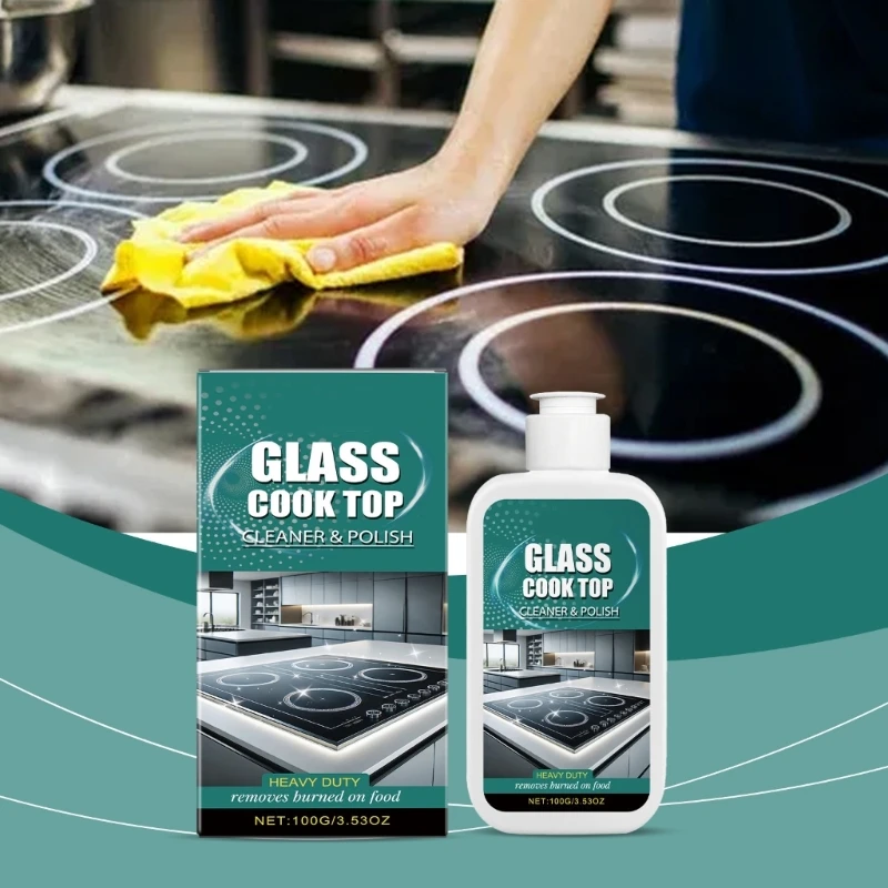 Glass Stove Cleaning Polish Powerful Glass Cooktop Cleaner Liquid for Efficient Oil Removal Eliminates Grease