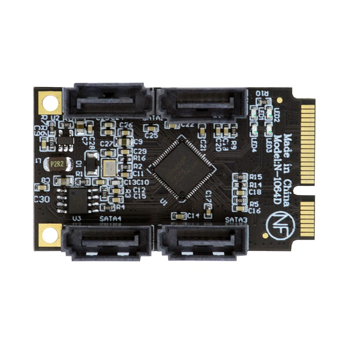 

CY Mini PCI-E to SATA 3.0 Four Ports Adapter Converter 6Gbps Hard Drive Extension PCI Express Card for SSD