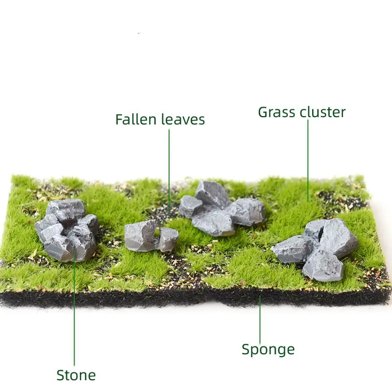 1pc Artificial Grass Turf Miniature Terrain Landform Mountain Moss Lichen Vegetation Landscape Garden Decoration Diorama Scenery 3