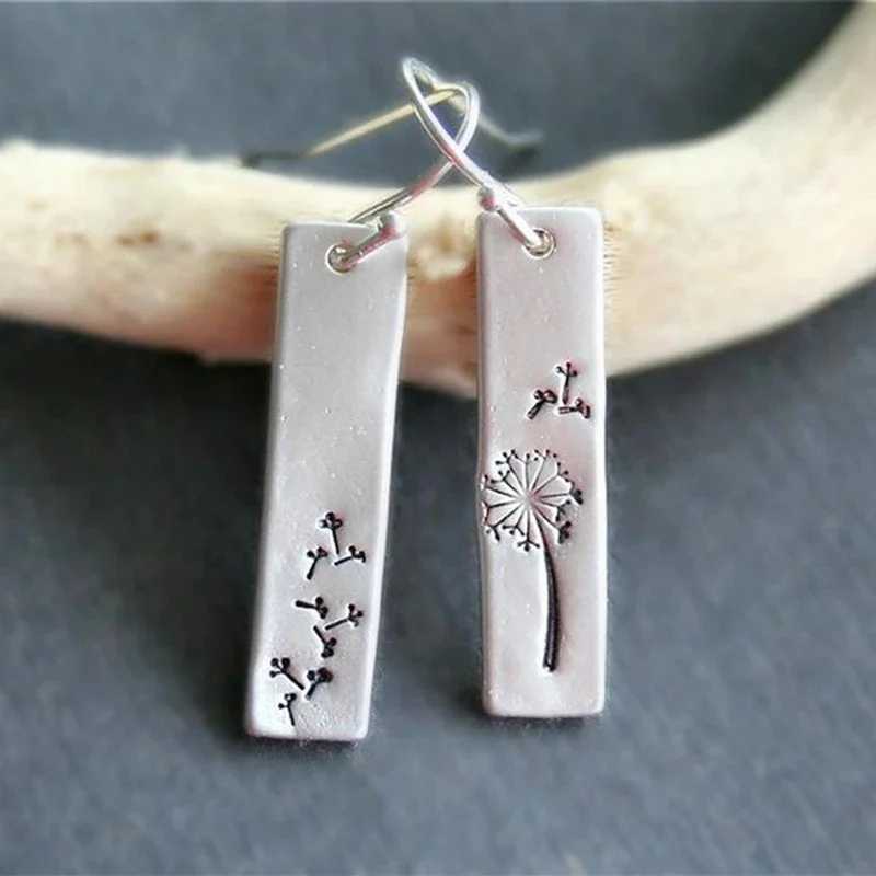 

Simple Personality Dandelion Earrings Retro Fashion Geometric Metal Plant Flower Earrings Party Jewelry