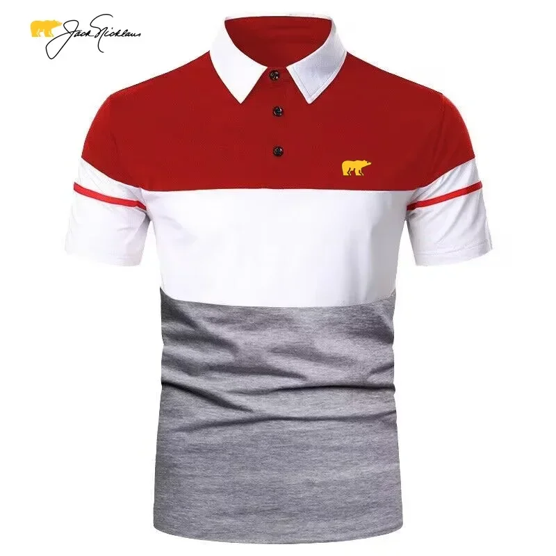 Men's Polo Shirt Jack Nicklaus Embroidery T-shirt Summer Fashion Casual Short Sleeve Business Breathable Sports Golf Top