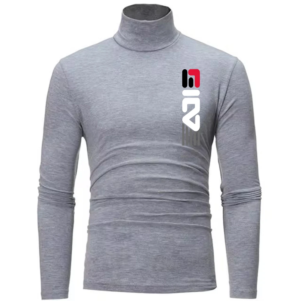 Warm underwear top Men's winter clothes Warm shirt Autumn men's winter tights high neck thin slim long-sleeved T-shirt