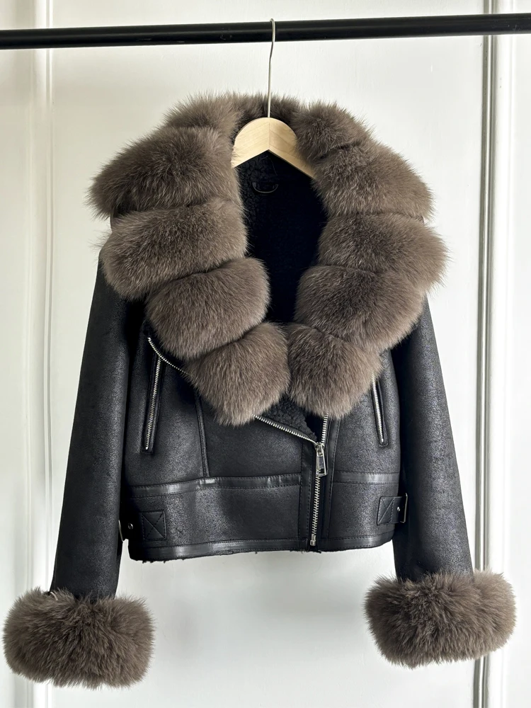 Janveny 大高級ナチュラルリアルフォックスファー女性ヴィンテージ厚い