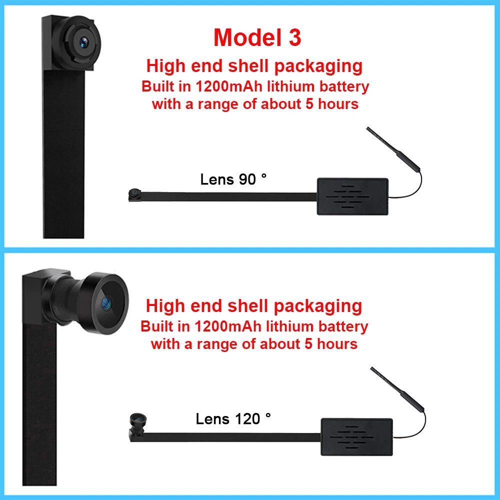 Mini WiFi camera with reinforced shell and larger 1200mAh battery
