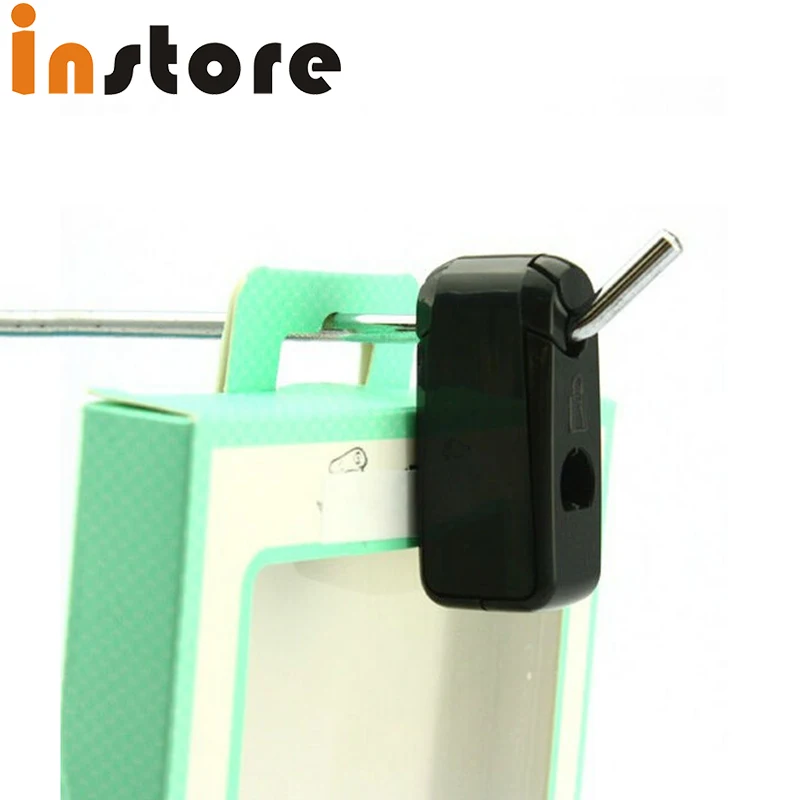 100x eas security stem hook lock supermarket/shop/gift shop exhibition display hook lock +1 magnetic lockpick key
