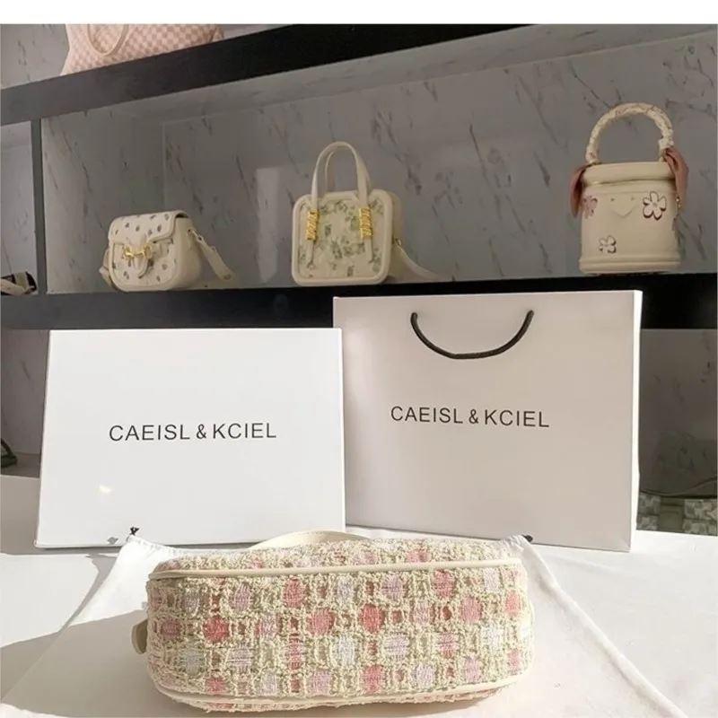 Sweet Pink Woven Crescent Underarm Bag Women Retro Color Block Shoulder Bags Ladies Elegant Fashion Casual Commute Handbag 2025