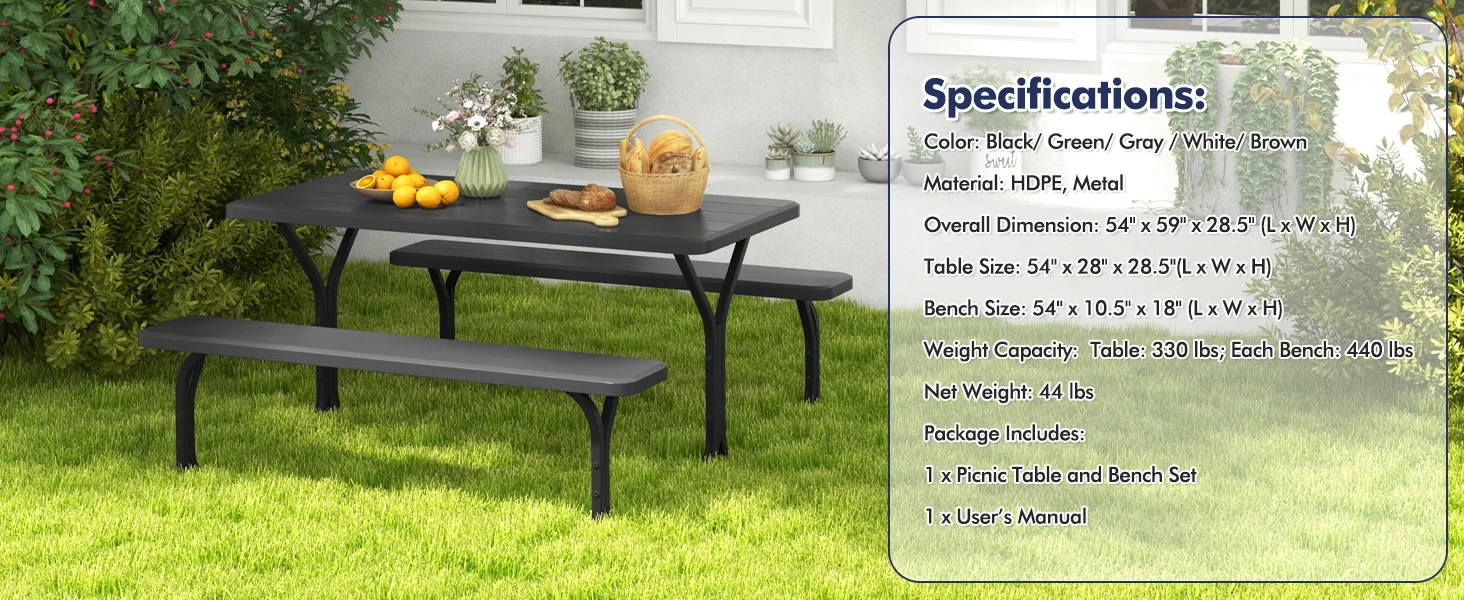 picnic table resin 