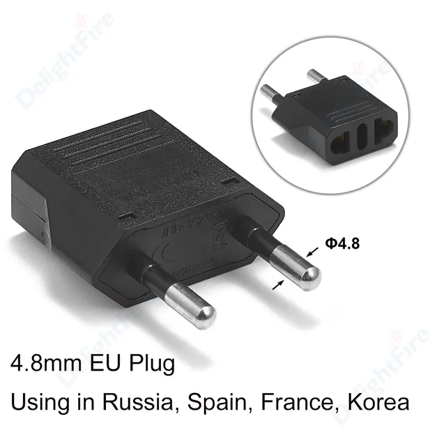EU Plug-Black 4.8mm