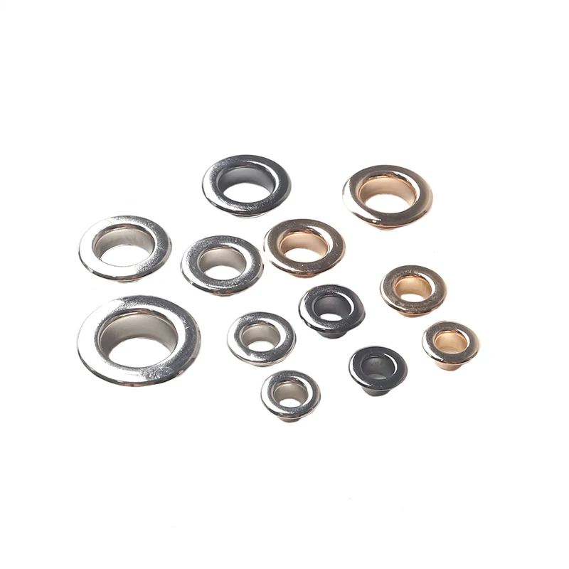 Eyelet Grommet Ring 100sets Bright Flat Type Brass Eyelets with Grommet for Scrapbooking Cap Leathercraft Bag Clothe Accessories eyelet grommet ring kit grommet eyelet kit screw back eyelets metal eyelet buttons
