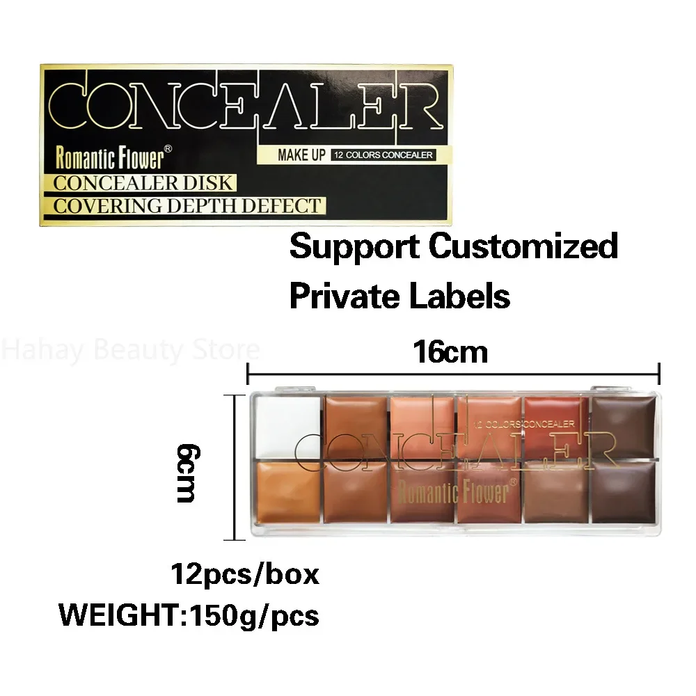 12 Color Concealer Palette Nude Contour Concealer Dark Skin Waterproof Full Coverage Foundation Makeup Cover Face Foundation