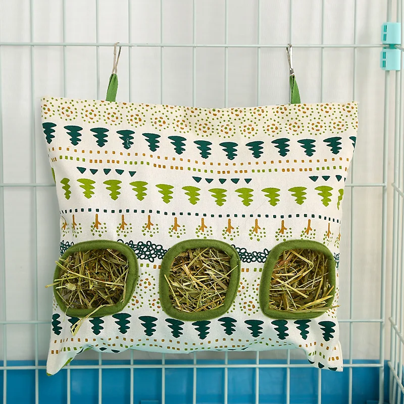 Hay Bag Feeder Holder Container for Rabbit Guinea Pig Small Animals Pet Bunny Cage Accessories hay bag,rabbit hay feeder,pet food feeder,small pet cage accessories