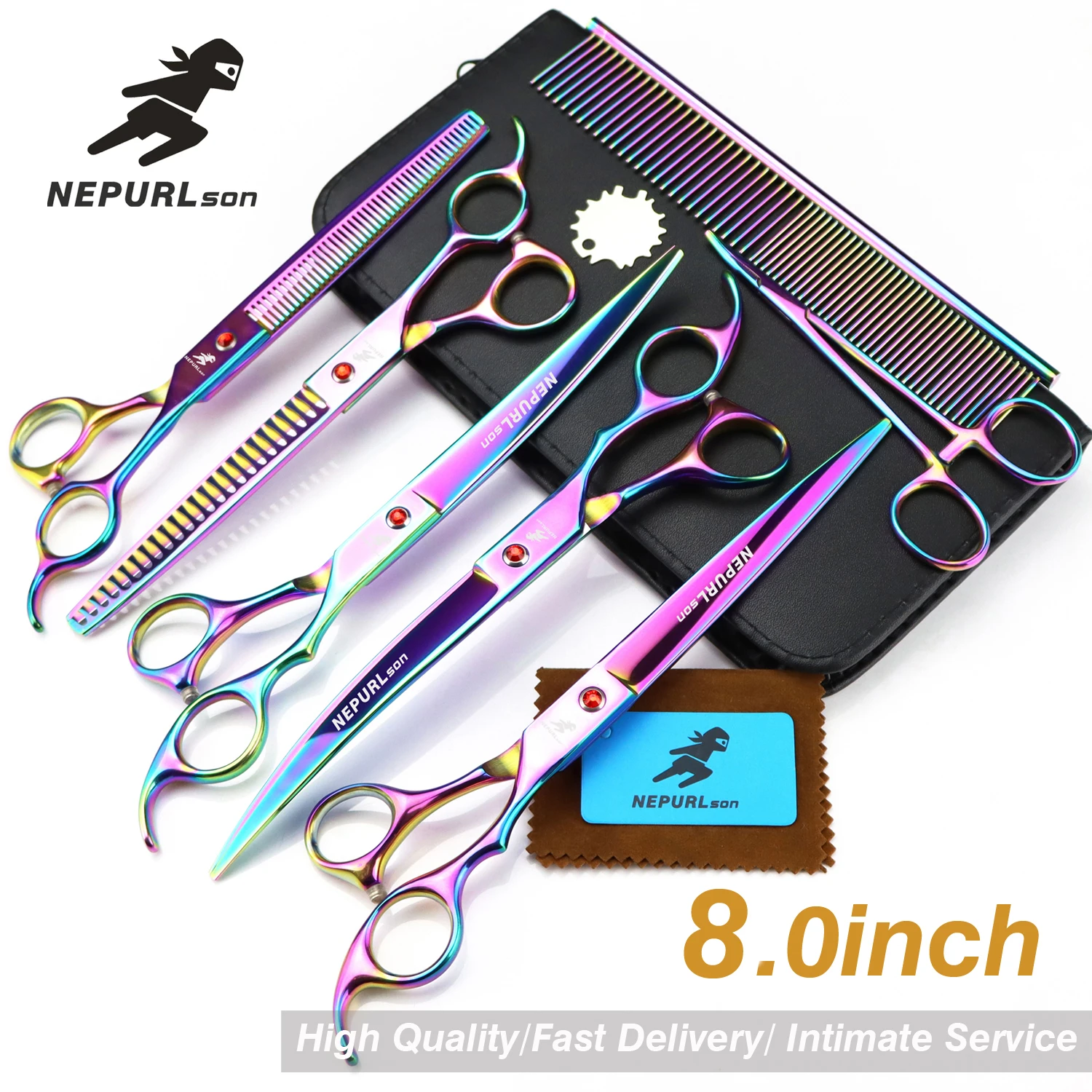 8 inch pet hairdressing scissors set color set high class pet